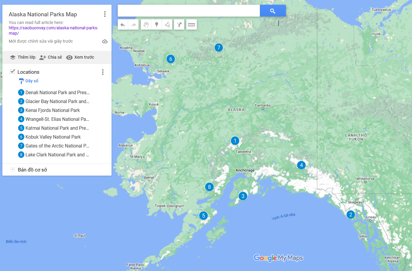 Alaska National Parks Map 