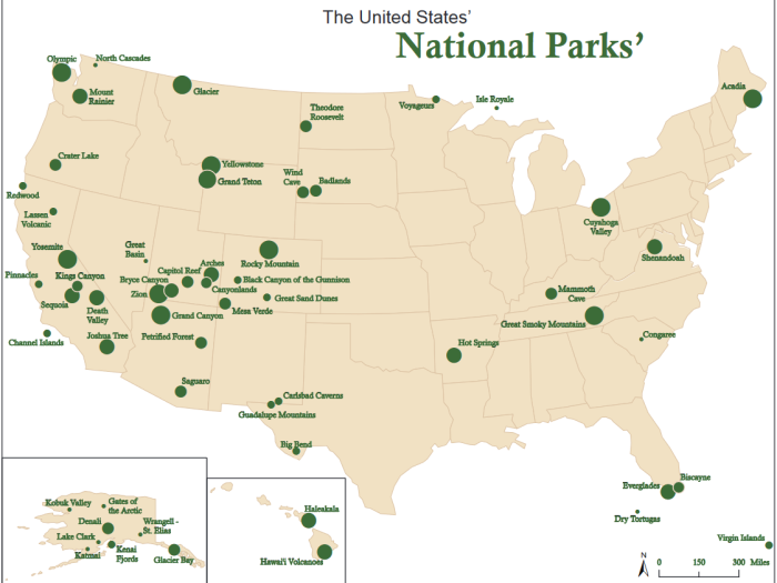 US National Parks Map 2024